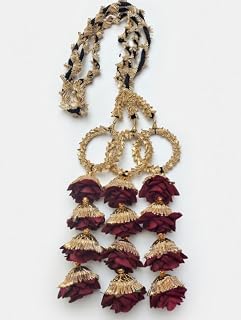 Rajani Creations Velvet Rose Punjabi Paranda for Women | Handcrafted Braided Hair Extension for Bridal (Wine) Price In India