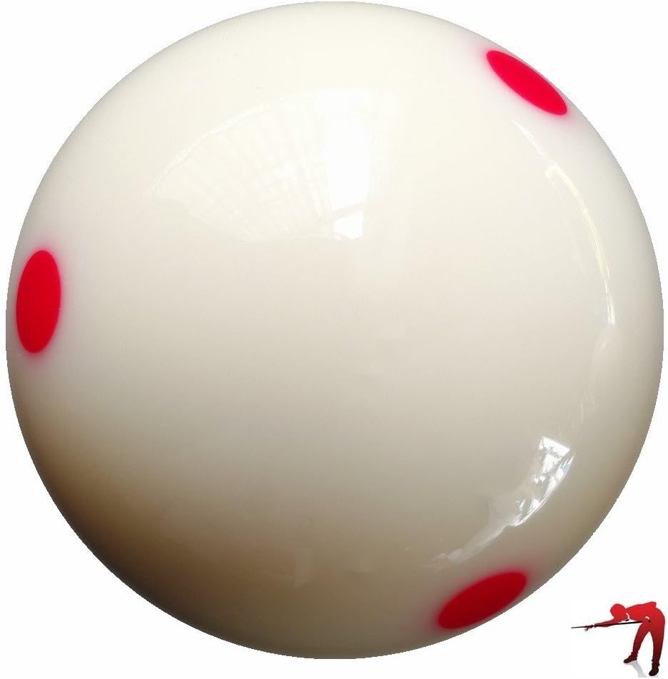 Loto AAA-Grade PRO Cup Standard Pool-Billiard Cue Ball with 6 Dots (2-1/4'', 6 oz) (Red)