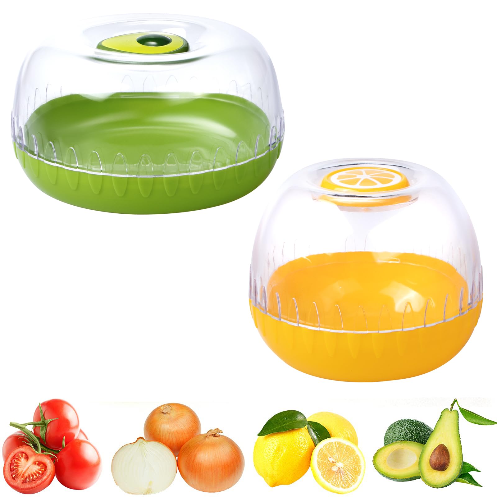 Sponsored Ad – Reusable Fruit and Vegetable Storage Containers Refrigerator Box Storage Bowls Lemon Shaped Storage Avocado Saver Holder 2 Pack