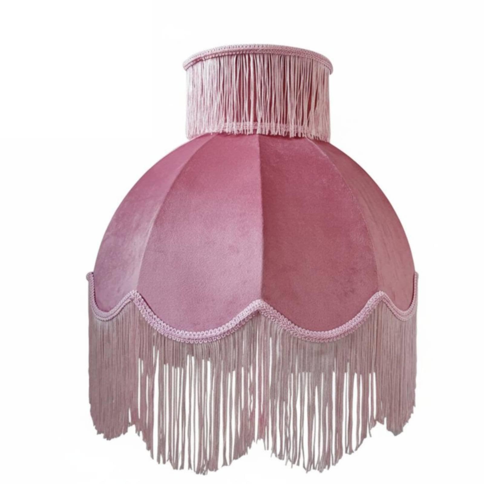 Pink Fringe Lampshade Decorative Cover French Style Lampshade Handcrafted Tassel Lamp Shade for Wedding Decor, Bedroom Us Top Hole-image-11