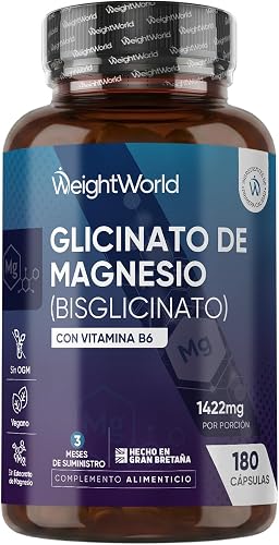 Magnesio Bisglicinato 1422mg per Dose con Vitamina B6, 180 Capsule, 3 Mesi