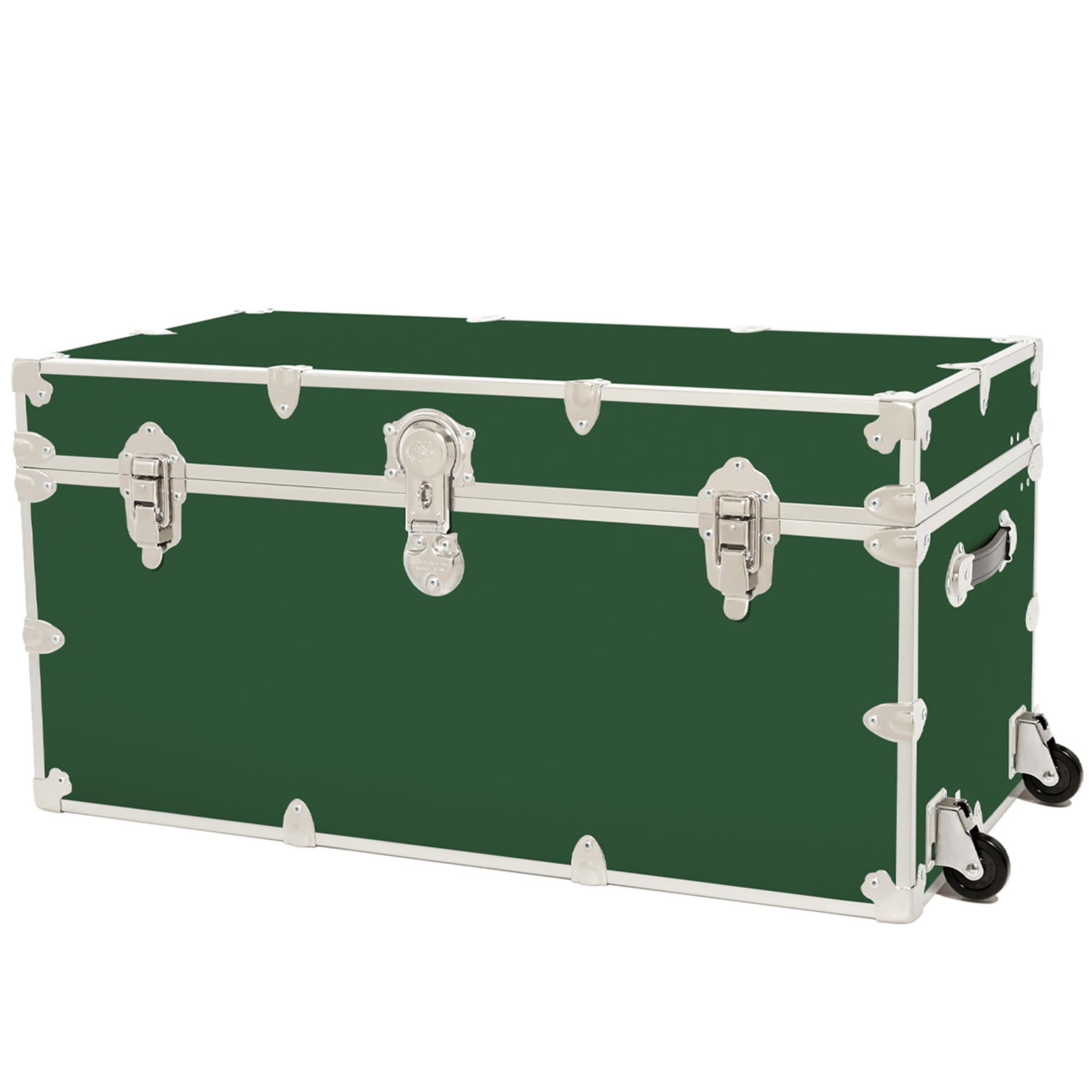 Rhino Trunk & Case Classic XXL Home Storage & College Trunk With Wheels - 36”x18”x18”, Seats 1500+ lbs, Soft-Close Lid. USA Made Secure Dorm Furniture