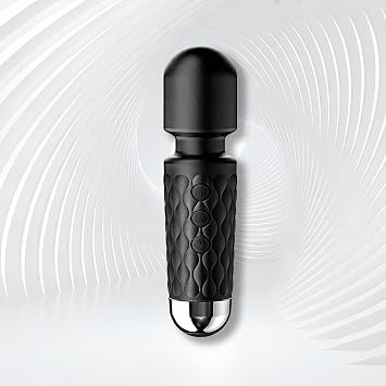 Mini Portable Cordless Massager- Handheld Back Massager -Whisper Quiet - Waterproof to Relief Whole Body Muscle Tension and Promote Relaxation, 8-speeds & 20-Modes Multi-Settings Available black