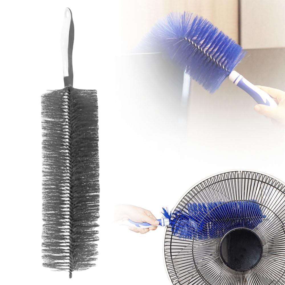 Ehoter Grey Flexible Fan Dusting Brush 2024 Non-Disassembly Fan Cleaning Brush Bendable Fan Cleaner Dust Brush Cobweb Corner Brush Microfiber Duster For Sewer Screen Window Blinds Gaps (Grey)