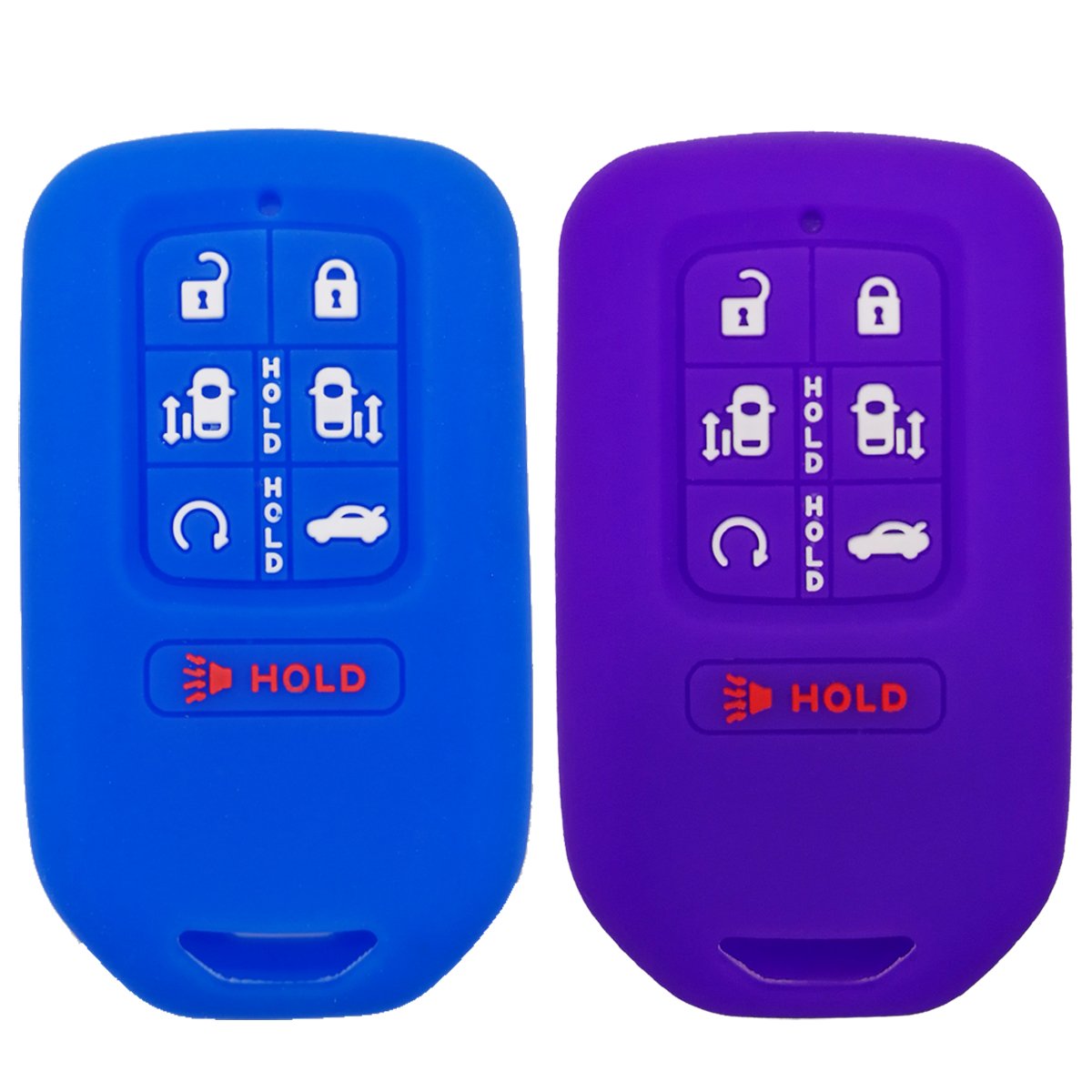 2Pcs Coolbestda Silicone 7 Buttons Smart Key Fob Remote Cover Case Keyless Entry Jacket Holder Accessories for 2020 2019 2018 Honda Odyssey elite ex