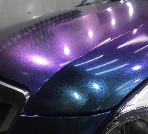 Miniatura 5 de Moyishi Chameleon - Película de vinilo metálico mate para vehículos, de color morado a azul, calcomanías de liberación de aire estirables para