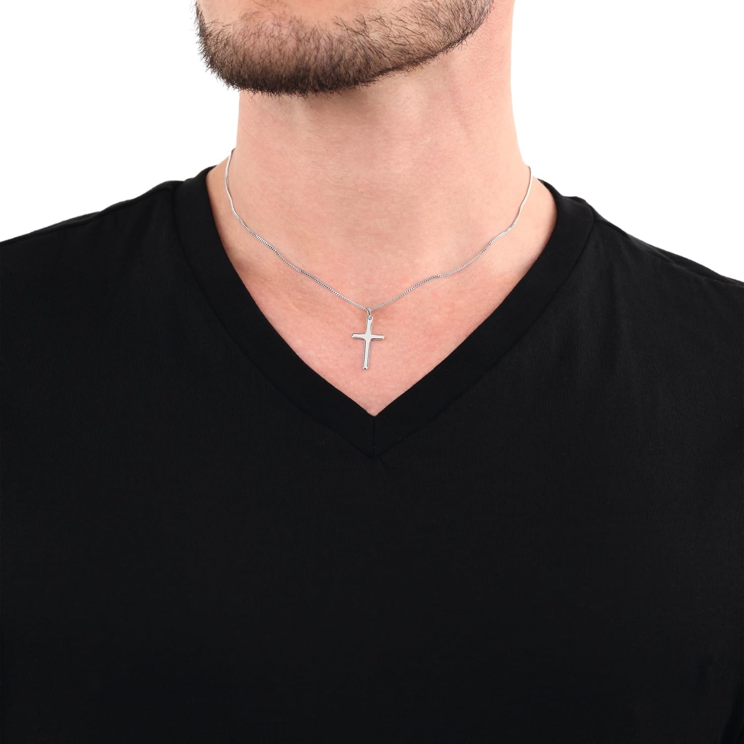 Amor - Unisex Damen Herren Halskette 925 Silber - Kreuz Anhänger - AMR-N0036