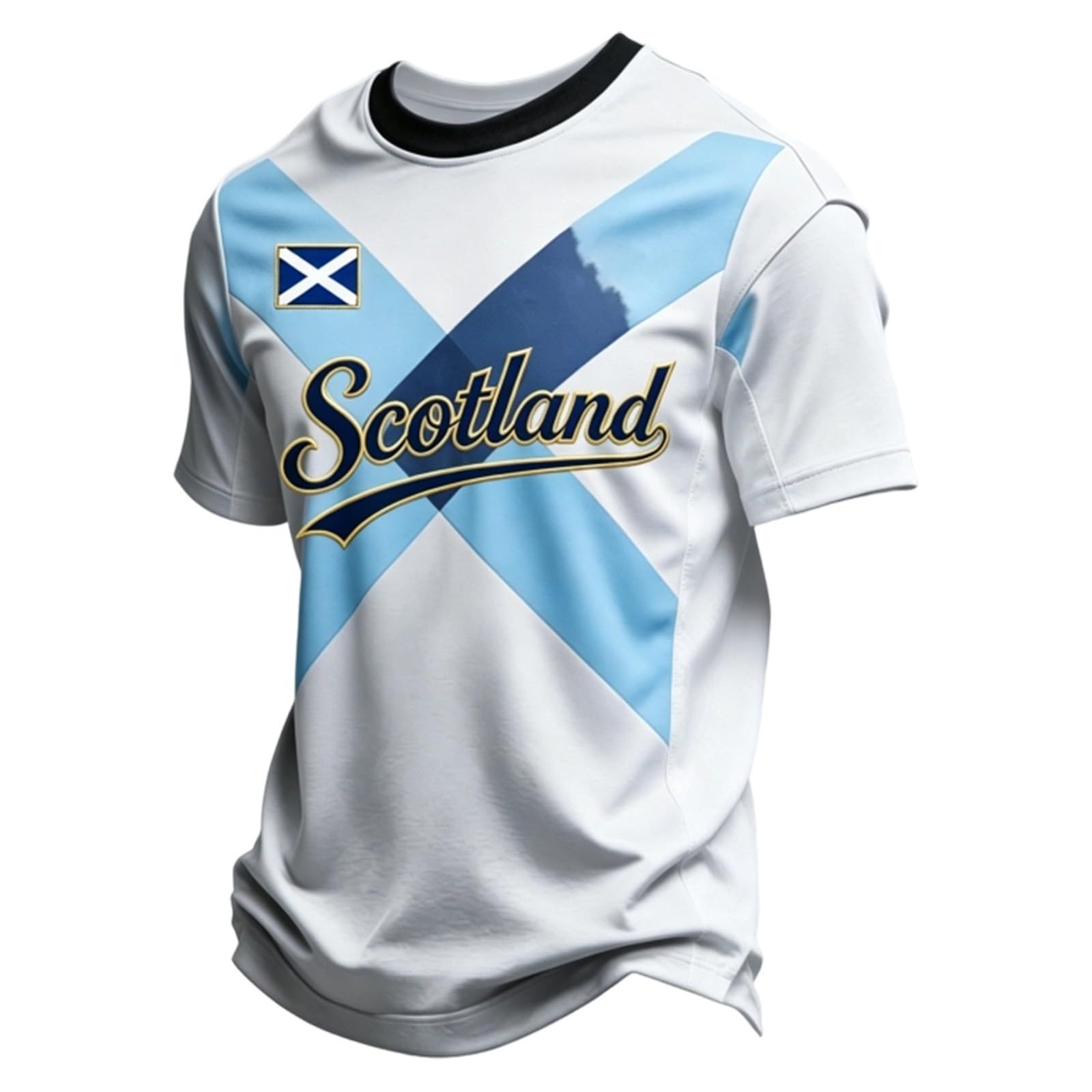 Scotland Flag Soccer T-Shirt Football 2026 Merchandise, Retro Scotland Flag Short Sleeve Crewneck Tee Top for Men Women Kids, Gift for Football Fans & Supporters