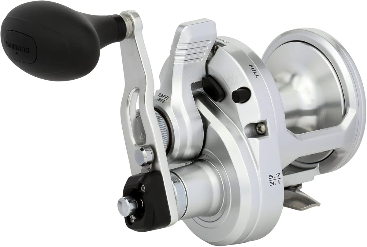 Shimano SpeedMaster Carrete de pesca de agua salada con arrastre de palanca de 2 velocidades, recuperación a la derecha