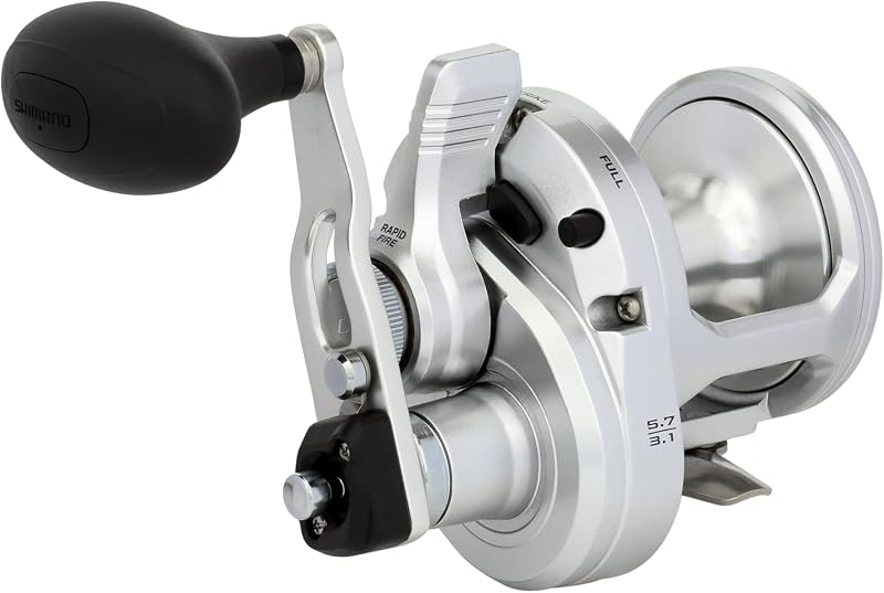Shimano SpeedMaster Carrete de pesca de agua salada con arrastre de palanca de 2 velocidades, recuperación a la derecha