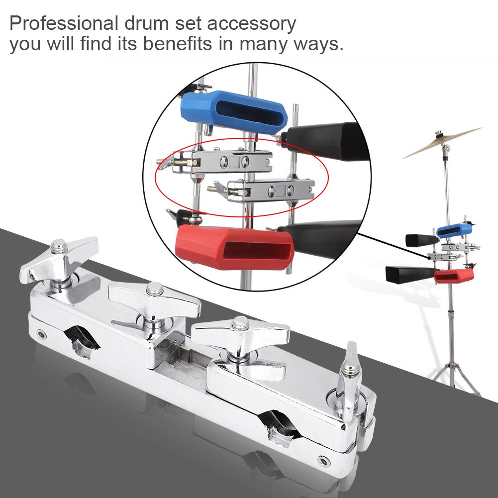 Drum Set Verbindungsklemme Halter, Eisen Clip & Bracket Rod, Halteklammer für Trommel Perkussion, universell einsetzbar, robustes Festhalten, z.B. für Drumsets, Musiker, Studio, Bühne