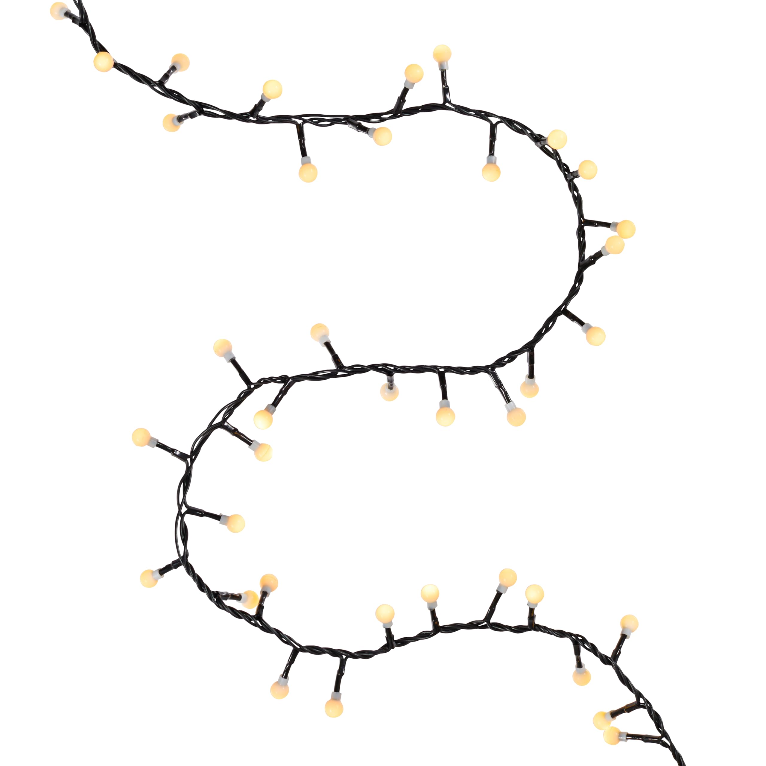 Lights4fun 500er LED Lichterkette mit Fernbedienung Strombetrieben 12,5m Weihnachtsbeleuchtung innen Weihnachten Deko Warmweiße Kugel Weihnachtsbaumlichterkette mit Stecker