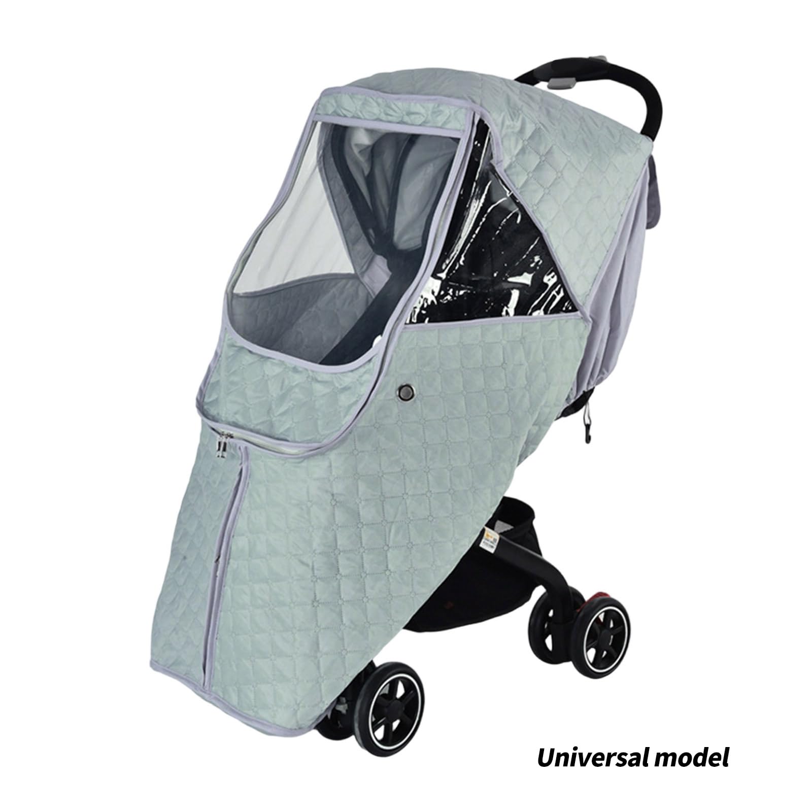 Housse d'hiver respirante avec fenêtre transparente, coupe-vent en polyester pour temps froid et utilisation en extérieur, poussettes transparentes, protection contre les intempéries, housse de pluie