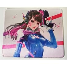 D.va Mouse pad Anime mech Pink Bunny HD Print 12x10 Inch Office Mouse Pad for Kid Rubber Mouse mat