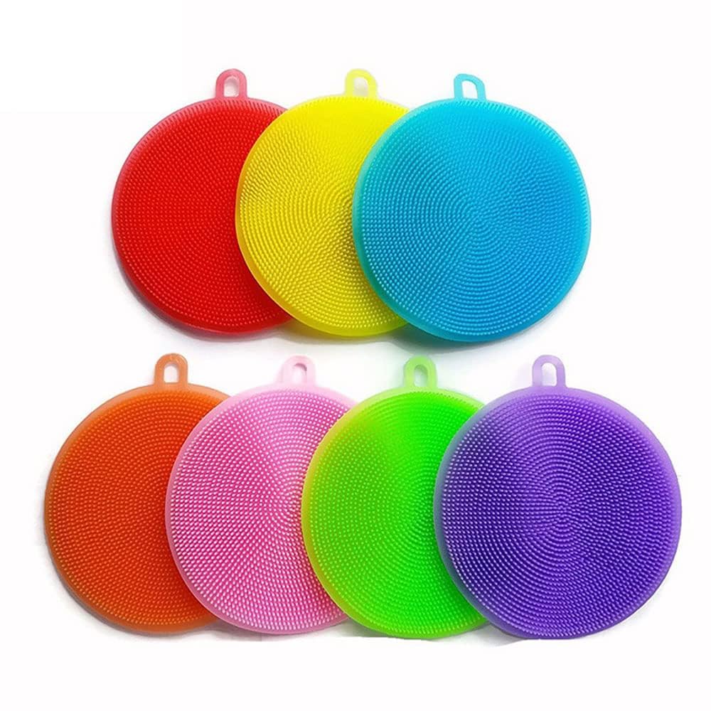 Silicone Dish Scrubber, Kitchen Sponges, Silicone Sponge,Dish Brush, Silicone Sponge Dish Sponges, Kitchen Sponge Double Sided Cleaning Sponges Gadgets Tools Brush Accessories(7PCS,Multicolor)-image-10