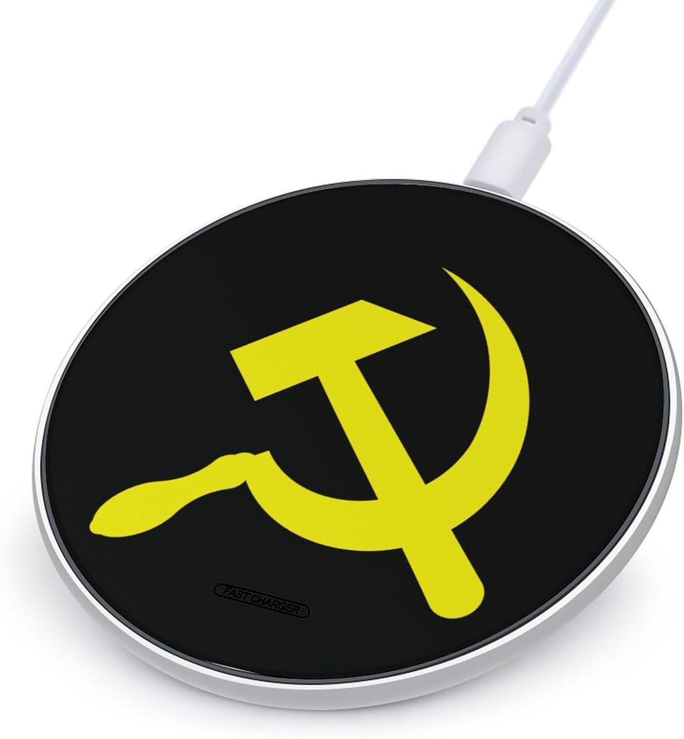 Sickle Flag Novelty Wireless Charger Funny 10W Fast Charging Pad Mat for Cell Phone