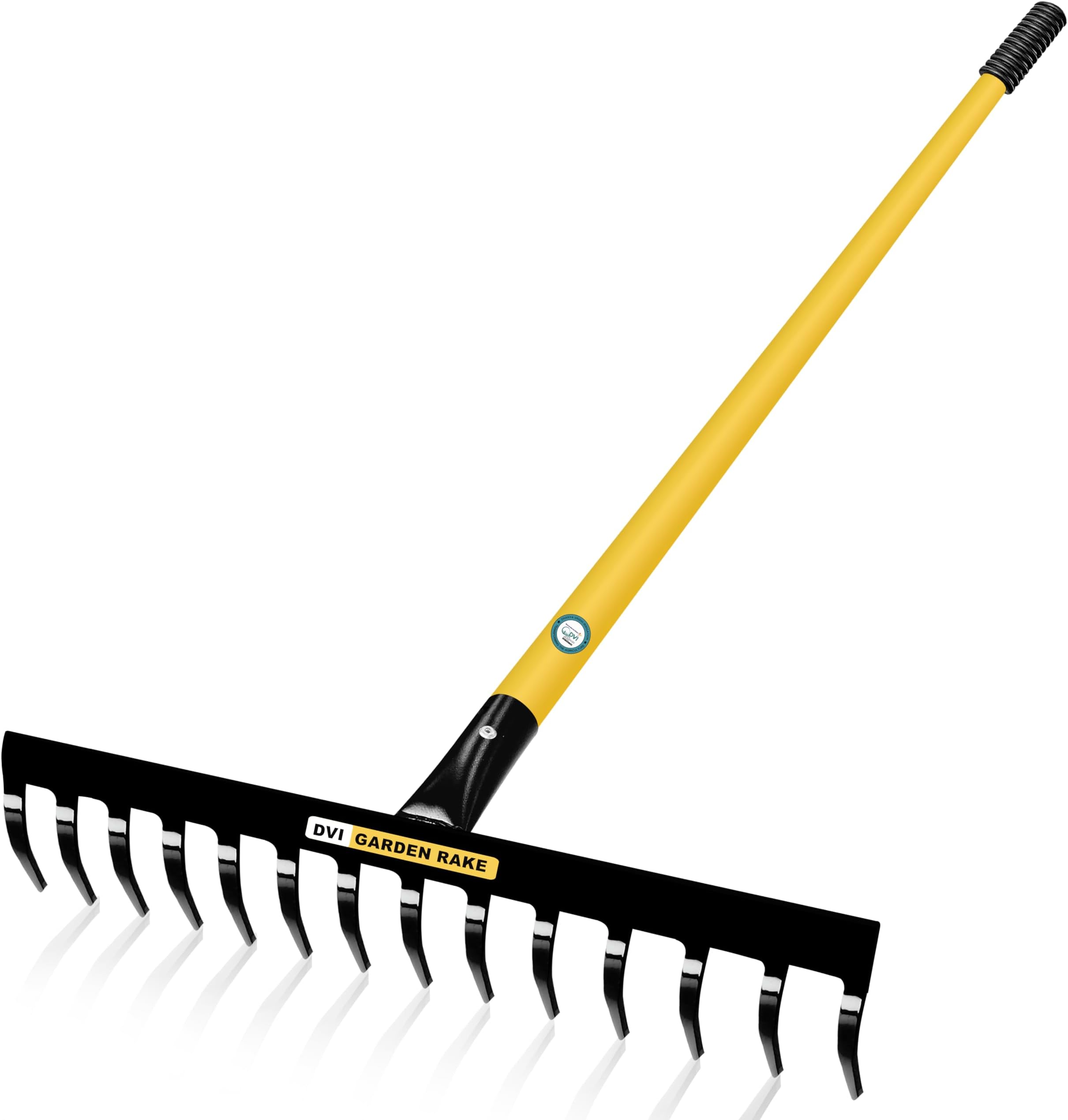 DVI Heavy Duty Steel Garden Rake with Long Handle | Rake for Gardening |for Quick Clean Lawn, Garden Leaf and Garbage | | Handle with High Carbon Steel, Trowel, Garden Fork (Multicolor).