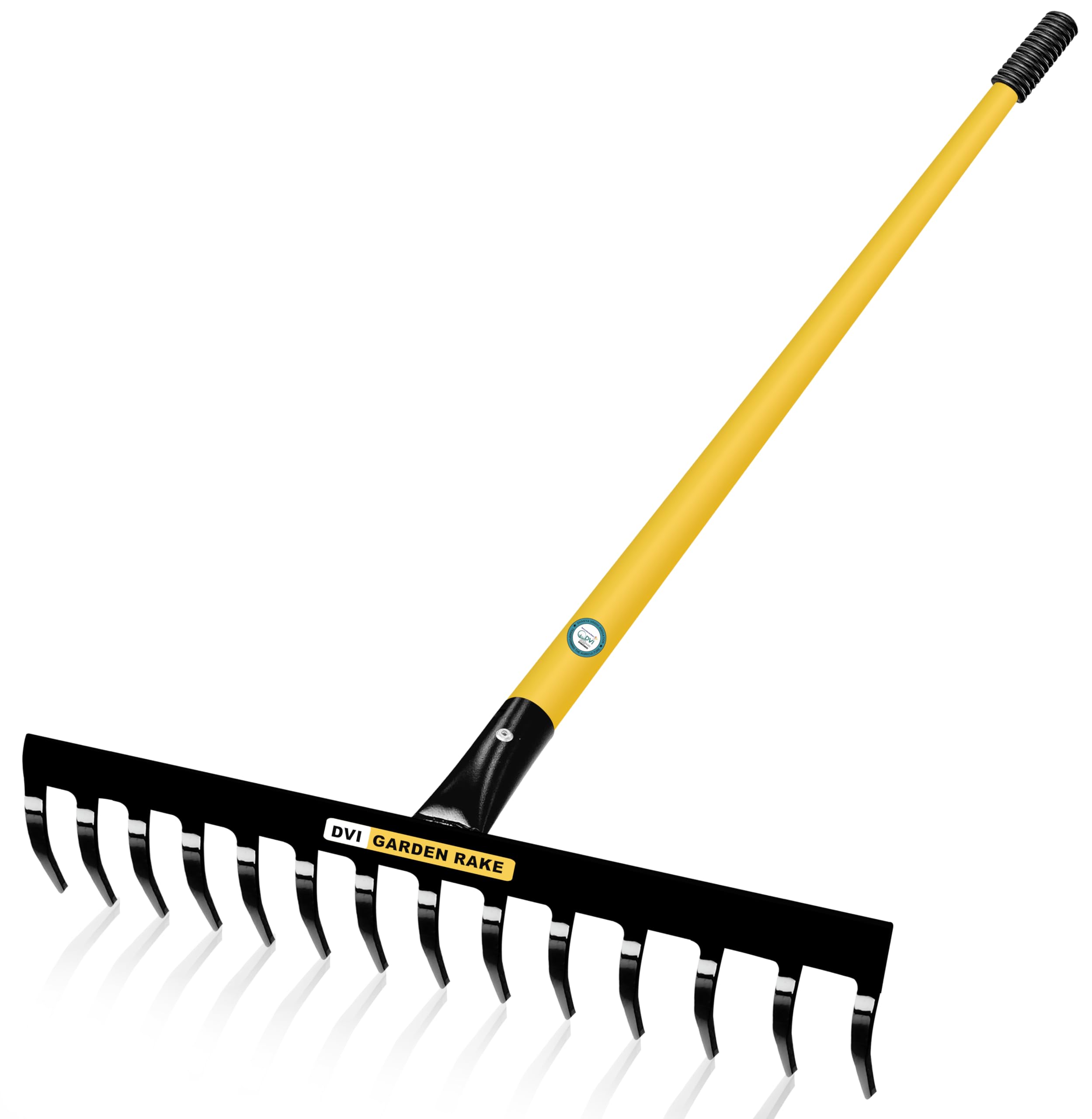 DVI Heavy Duty Steel Garden Rake with Long Handle | Rake for Gardening |for Quick Clean Lawn, Garden Leaf and Garbage | | Handle with High Carbon Steel, Trowel, Garden Fork (Multicolor).