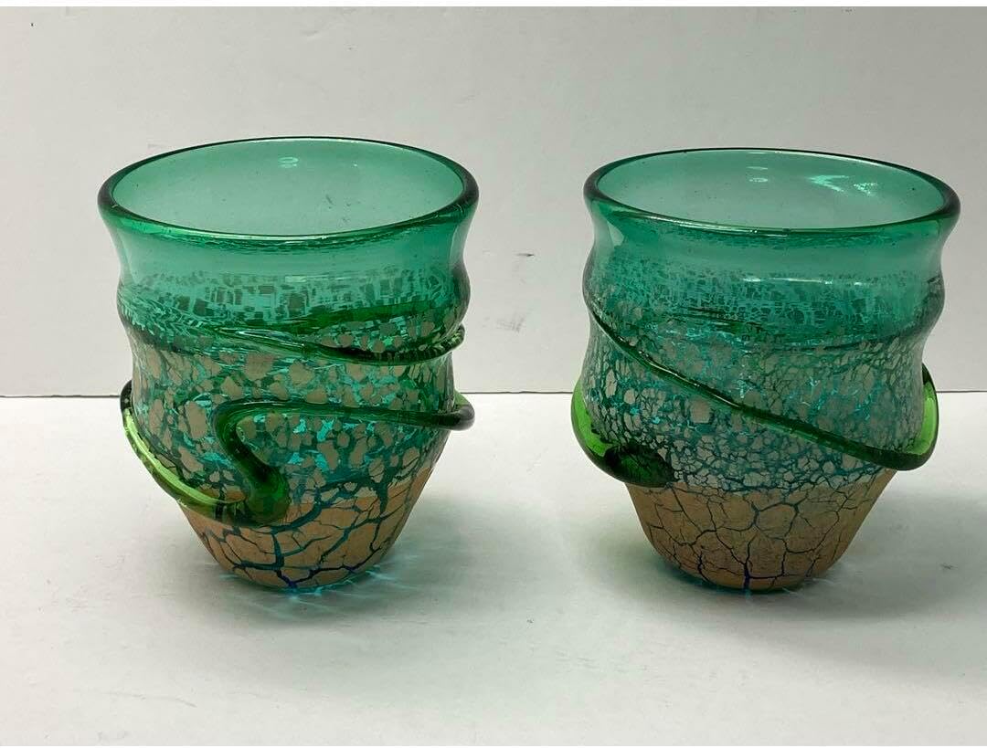 稲嶺盛吉 作 グラス 二客セット 稲嶺盛吉 作 土紋グラス 二