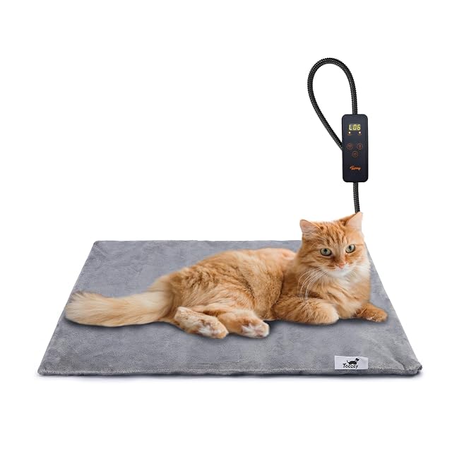 Toozey Manta Eléctrica para Perros y Gatos Interior, Ajustable Temporizador y Temperatrue Almohadilla…