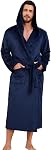 Robe à capuche homme, peignoir souple léger et chaud avec poches