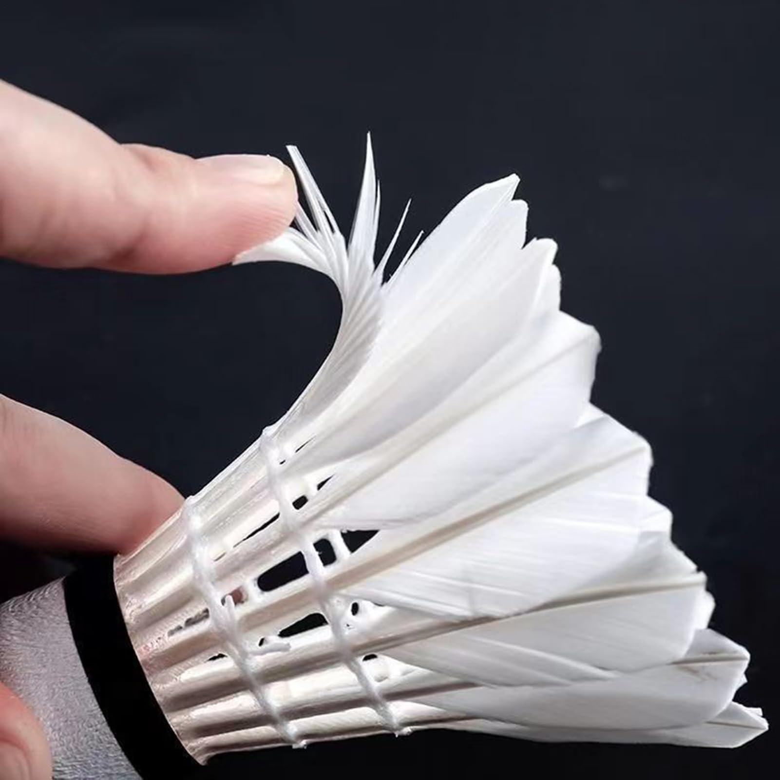 Genérico Volants de badminton, 12 unités plumes pratiques - Équipement de sport portable pour entraînement de haute vitesse au parc, jardin, maison, école, adultes
