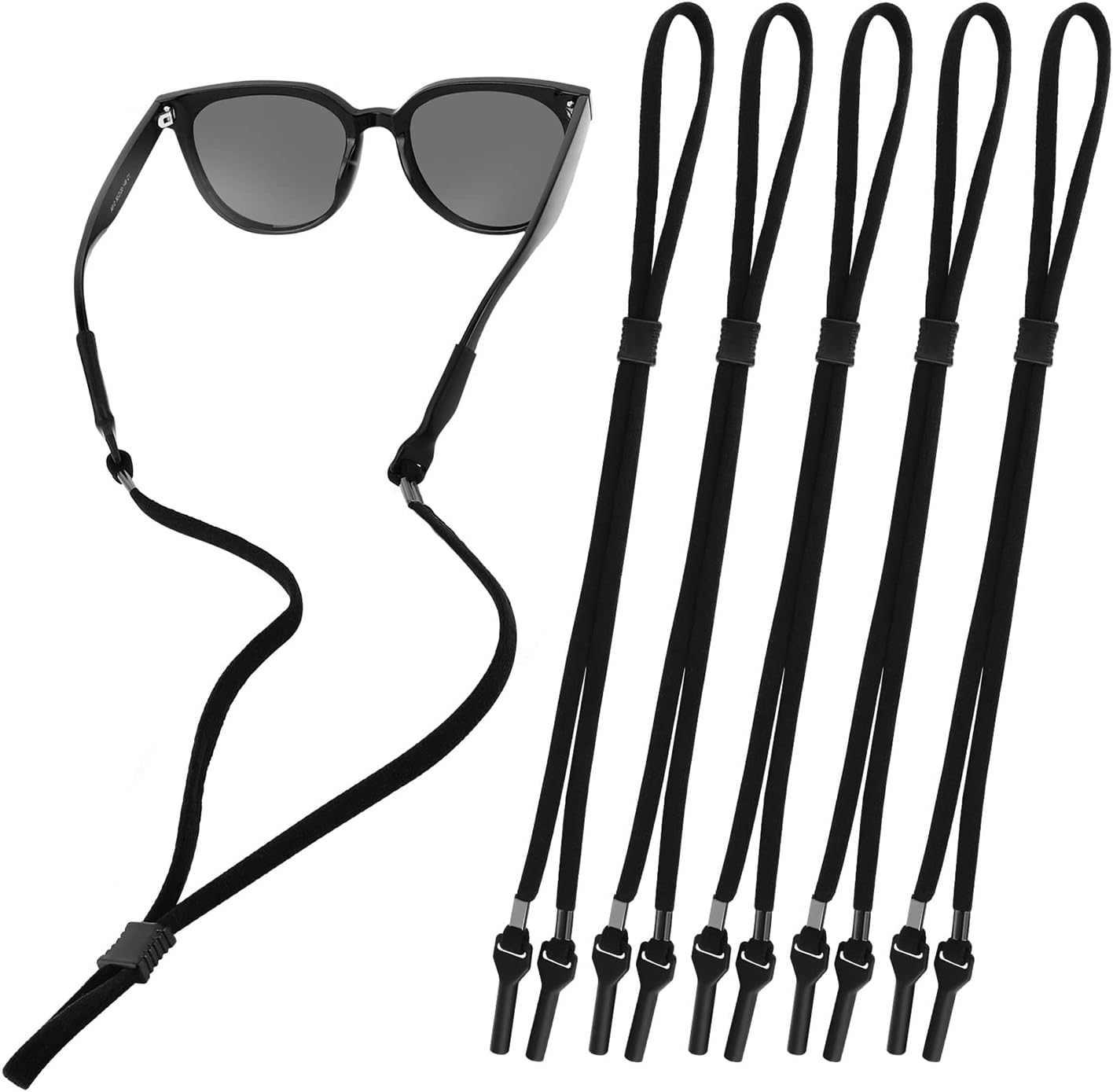Glasses Strap,Sports Sunglasses Holder Straps for Men Women,5 Pack Eye Glasses String,Eyewear Retainer Lanyard Cord