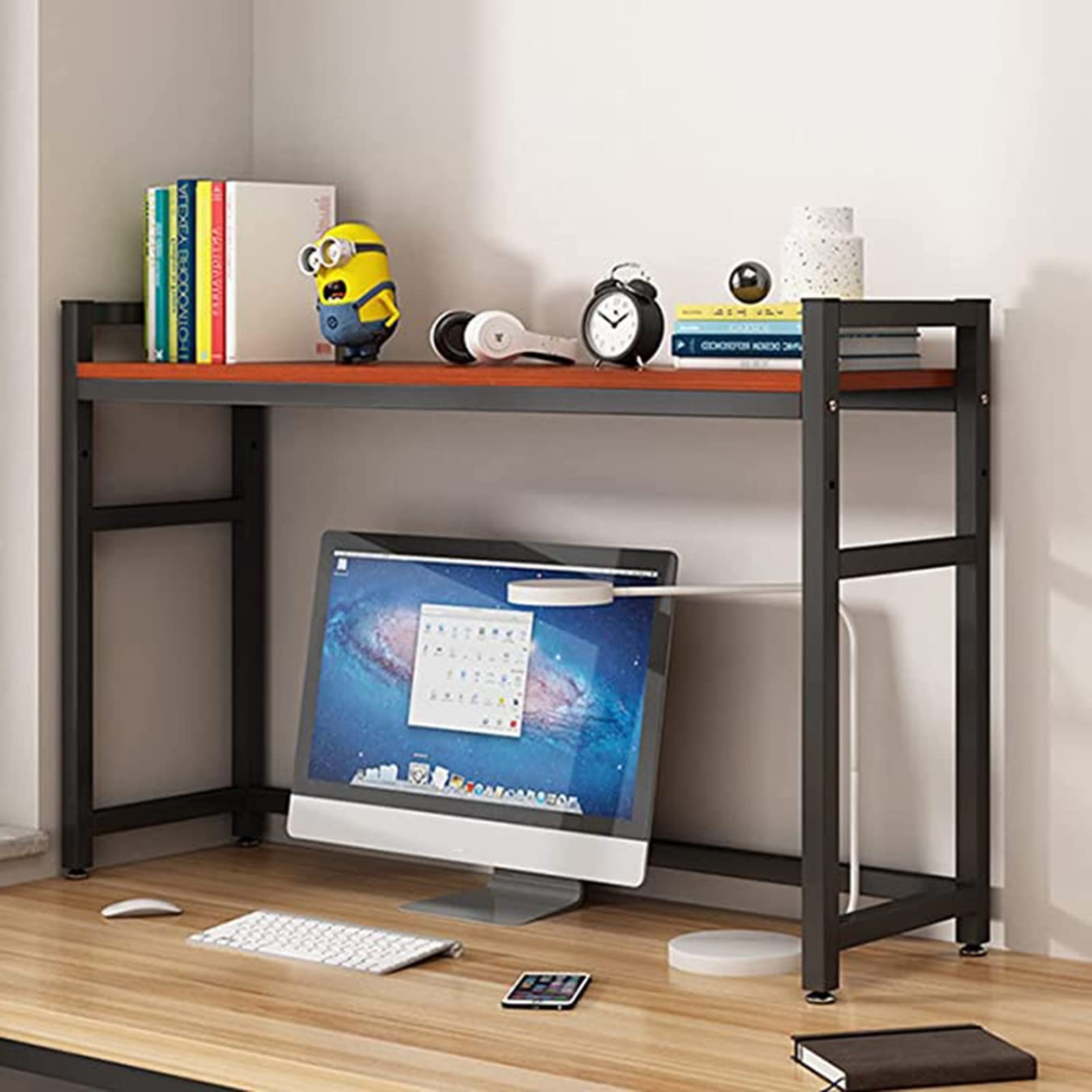Estantería Organizador de Escritorio DIY, Estante Librería de Sobremesa, Organizador de Bandejas de Cartas Madera Metal, Estante de Almacenamiento para Archivos, para el hogar Oficina Escuela(Black B,