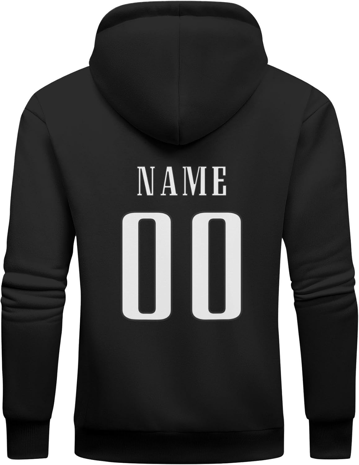 Custom Football Hoodies, Ship Next Day Printed in USA, Personalized Name & Number Black Sweatshirts - Image 5