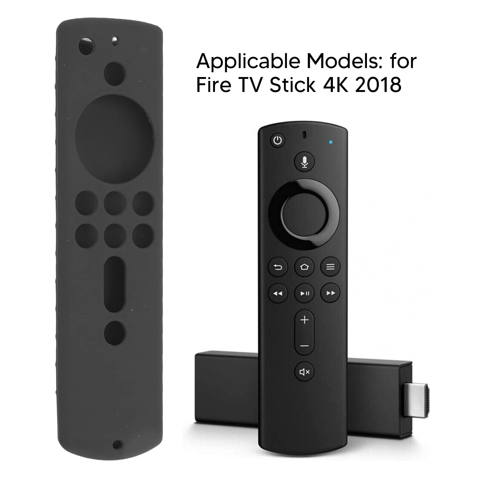Housse en Silicone Doux pour Télécommande Fire TV Cube/Stick 4K, Protection Anti-Chute, Compatible 2018, Gris