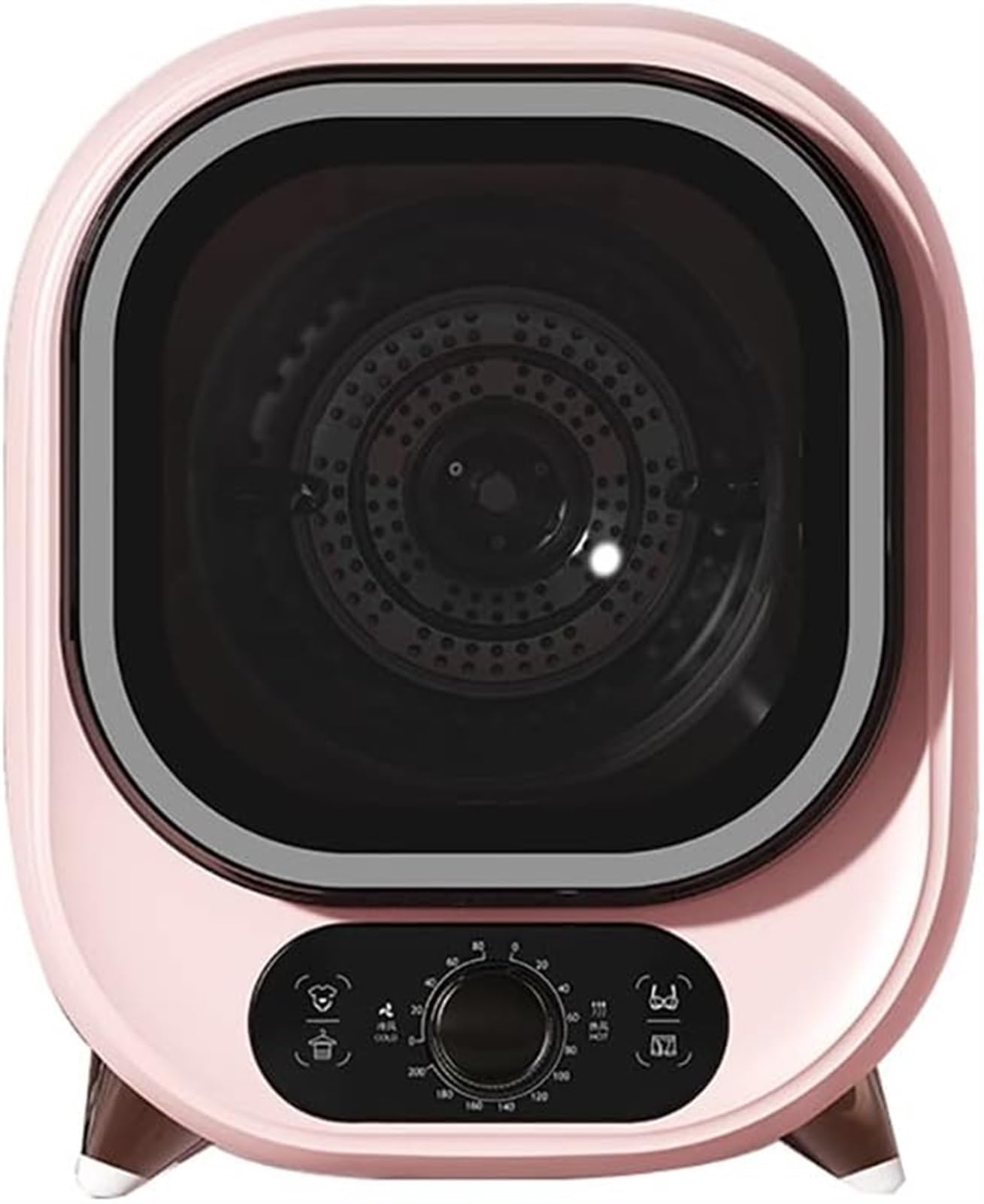 Mini Asciugatrice Asciugatrice elettrica da 500 W - Mini asciugatrice Portatile con Vasca in Acciaio Inossidabile, asciugatrice compatta a carico Frontale per Appartamento, dormitorio (Pink)