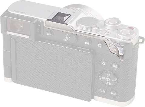 SMALLRIG Thumb Grip with Hot Shoe Cover for Panasonic LUMIX L10, LUMIX L10 Thumb Rest Built-in Silicone Pads and Detach Slot Silver