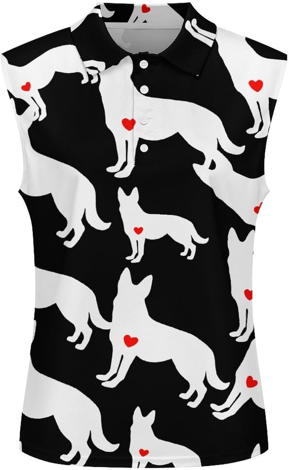 German Shepherd Dog Women's Golf Shirt Sleeveless Polo Shirts Tank Tops Blouses Tennis T-Shirts Casual