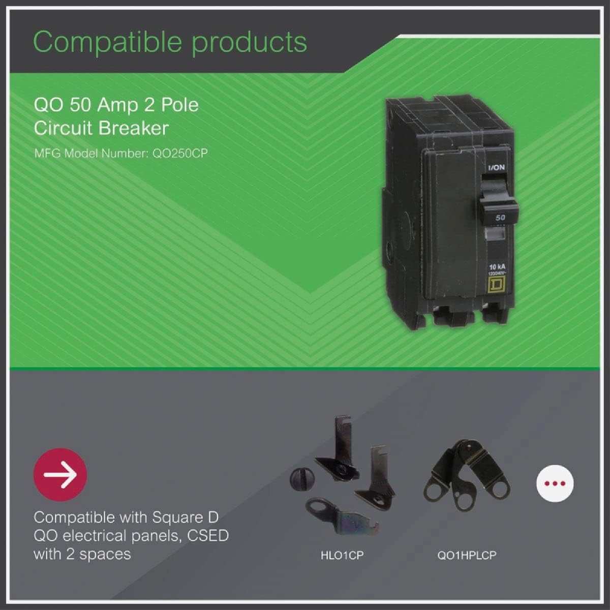 Square D - QO250CP QO 50 Amp Two-Pole Circuit Breaker