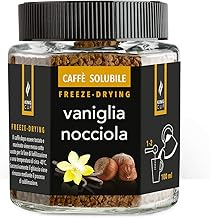 King Cup - 1 Jar of 50 g Instant Coffee with Vanilla and Hazelnut, Instant Flavored Coffee with Extra Solubility, Ideal for Breakfast, Brunch, Iced Coffee, Gluten Free, Vegan