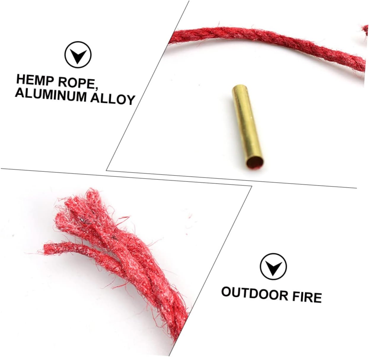 4Pcs Waxed Fire Starter Jute Rope with Sleeves for Outdoor Camping Hiking BBQ Weather Resistant Flame Fire Rope Safe for Easy Use