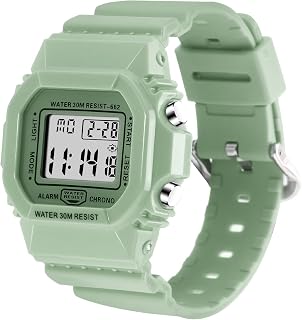 Women Digital Watch Sport Resistant Outdoor Waterproof Electronic Watch with Alarm, Stopwatch, Luminous Night Light Men Military