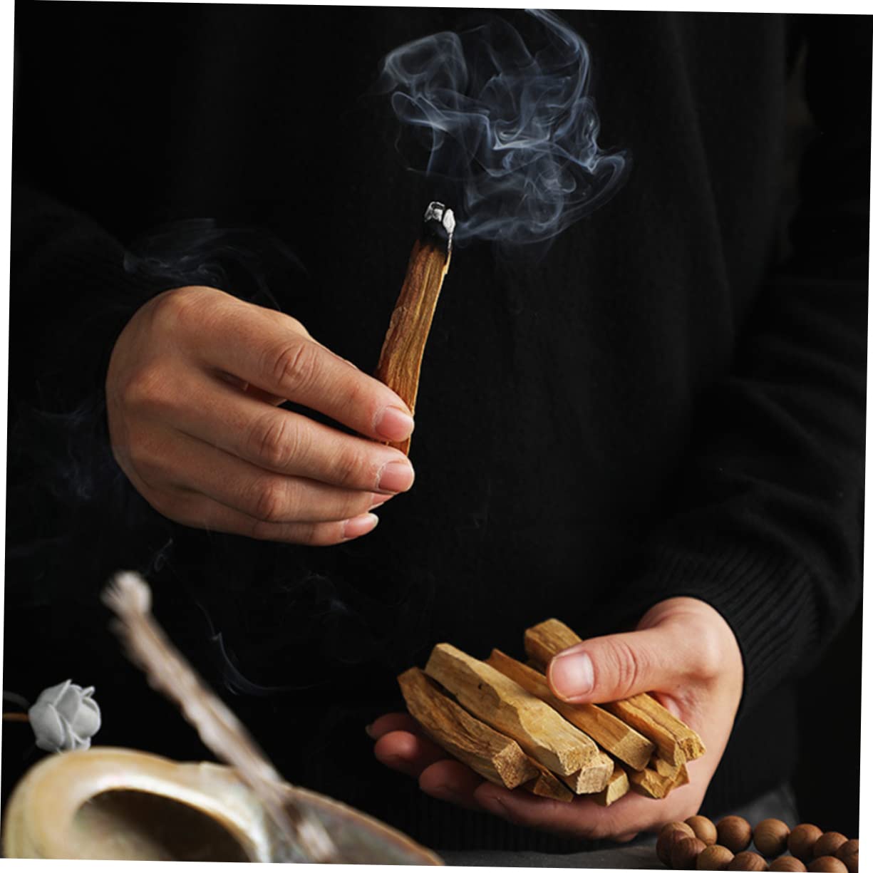 OUNONA 25stücke Sandelholz Räucherstäbchen Zur Meditation Und Luftreinigung Natürliche Holzstäbchen Für Wohltuenden Duft Und Entspannende Atmosphäre Für Zuhause