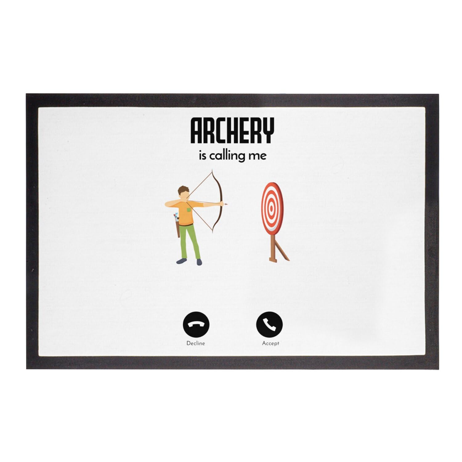 Paillasson Blanc Archery déco entrée sport loisir 60x40cm