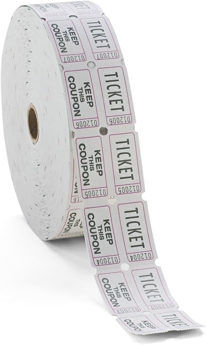 Generations Consecutively Numbered Double Ticket Roll, White, 2000 Tickets per Roll (22043)