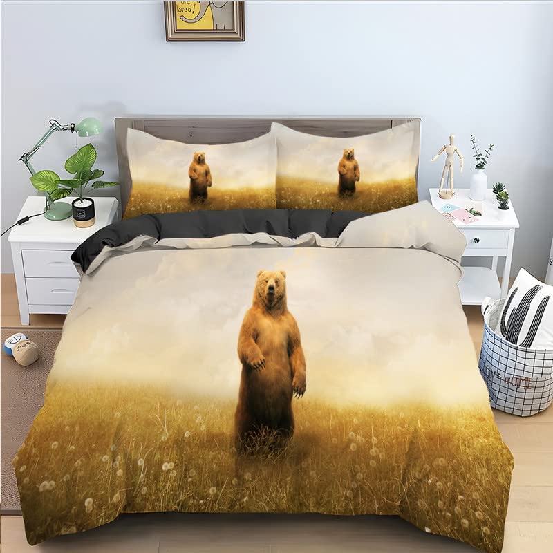 Housse de couette 240 x 260 cm en microfibre supérieure de 110g avec taies d'oreiller zippées