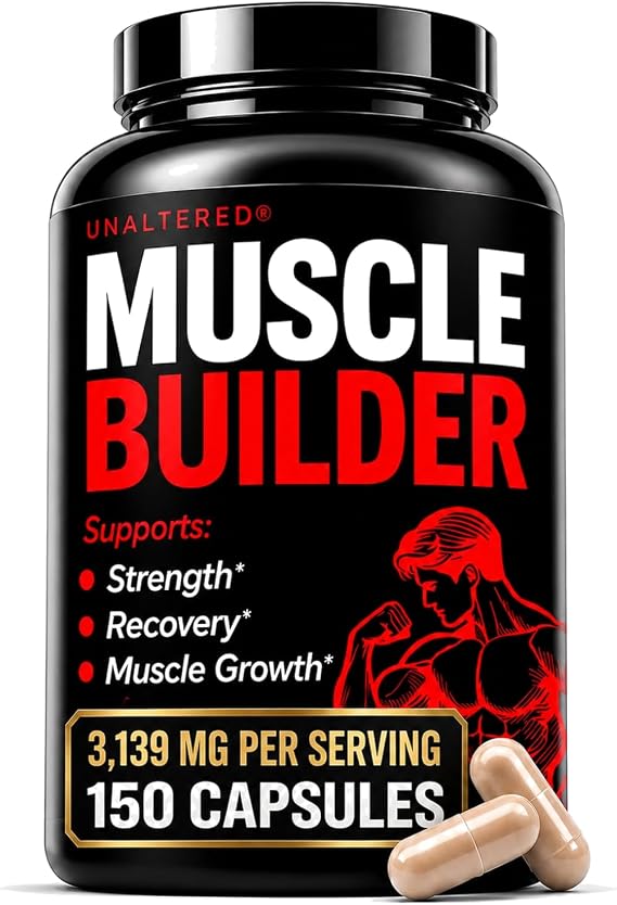 UNALTERED 6-in-1 Anabolic Muscle Builder for Men - Growth, Size, Strength - Natural Muscle Building Supplement & Energy Booster - Tribulus Terrestris, Ginseng, Vitamin D3, Ashwagandha - 150 Capsules