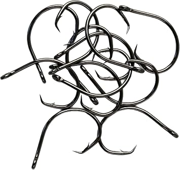 Mustad Demon Perfect Circle, in-Line, 1X Strong - Black Nickel Hook Special Pack 6/0, 4/0, 2/0 12 Pack Original Mustad Wide Gap Circle Hooks 39951NP-BN Catch & Release Hooks