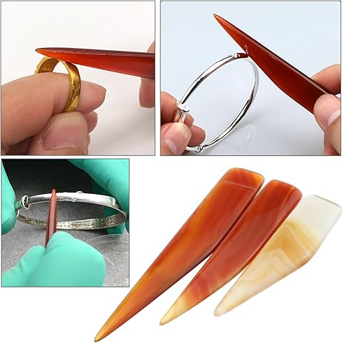 Miniatura 5 de LUORNG 3IN1 Burnisher 3.1 in 3.5 in 3.9 in cuchillo de ágata pulido joyería herramienta de pulido