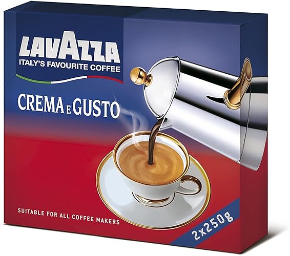 Lavazza Kaffee Crema E Gusto, gemahlen, geeignet für Mokka Herdkanne, 4er Pack, 4 x 250g - Kaffee - 250 g (4er Pack)