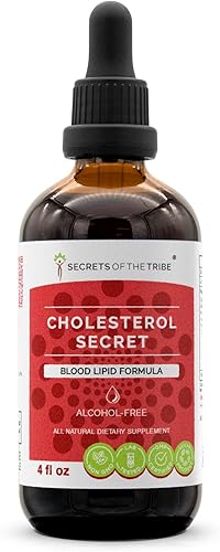 Secrets of the Tribe - Secreto de colesterol, fórmula de lípidos en sangre, mezcla de suplementos de hierbas, extracto líquido sin alcohol, 4 onzas
