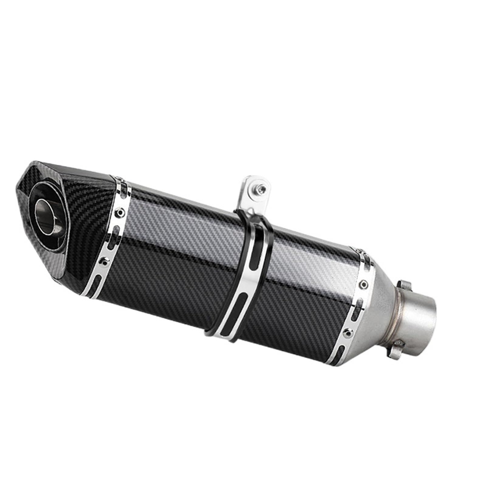 Uitlaat Trim Pasuje do ninja400 R3 Z900 S1000RR MT-07 pcx160 duke390 R1 uniwersalny 51mm długość rury wydechowej motocykla 300/370/470mm(Round 370mm)