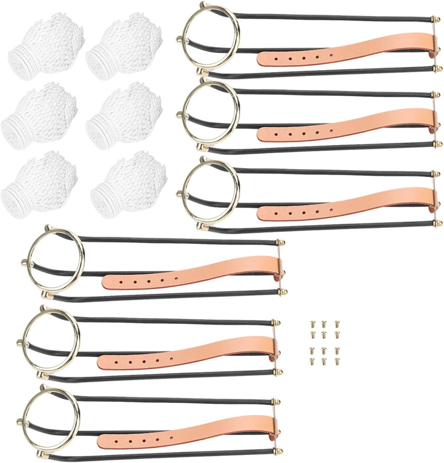 YOUTHINK 6pcs Billiards Table Rail Pockets, Stainless Steel Billiard Table Slide Track with Net Pockets Set for Firm Fixation Ideal for Home Billiards Table Setup