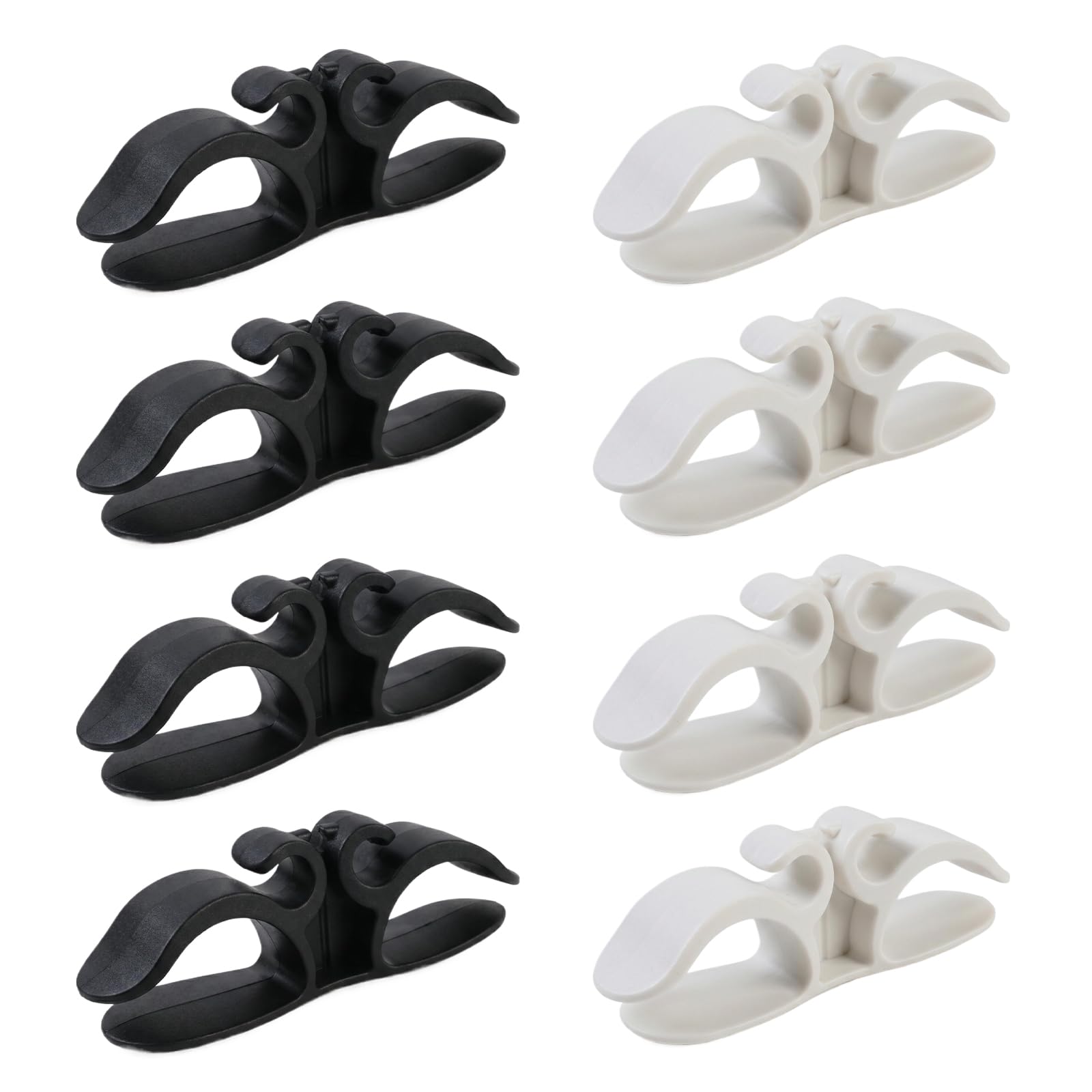 8 PCS Upgraded Cord Organiser for Kitchen Appliances, Self-Adhesive Cable Tidy Winder, Stick On Wire Holder for Mixer, Blender, Toaster, Air Fryer, Coffee Maker (Black & White)
