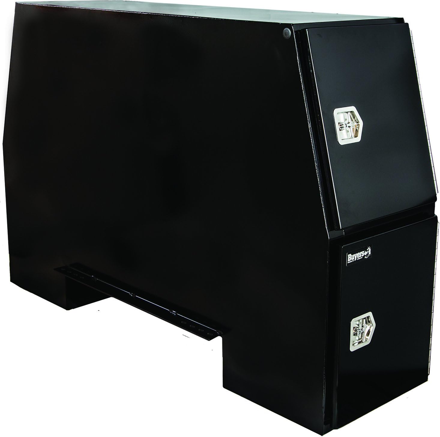 Buyers Products BP855524B Aluminum Backpack Truck Toolbox With Offset Floor, 24 x 55 x 85 Inch, Silver Diamond Tread, Made In The USA, Truck Tool Box For Storage & Organization, Durable Job Box